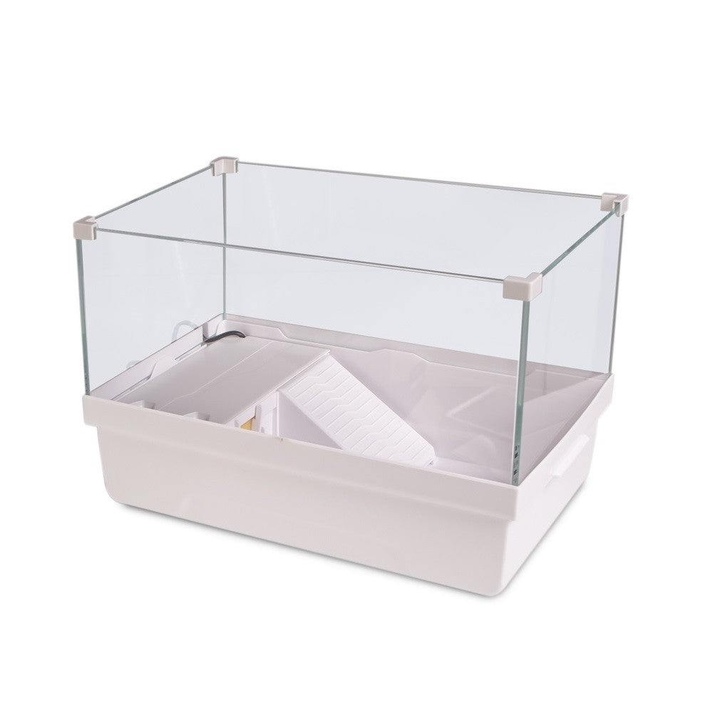 FG-4CF – glass turtle tank with island and internal filter 41×23×26 cm