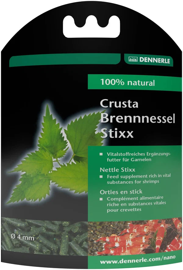 Dennerle Crusta Nettle Stixx – Organic Stinging Nettle Food for Shrimp & Snails