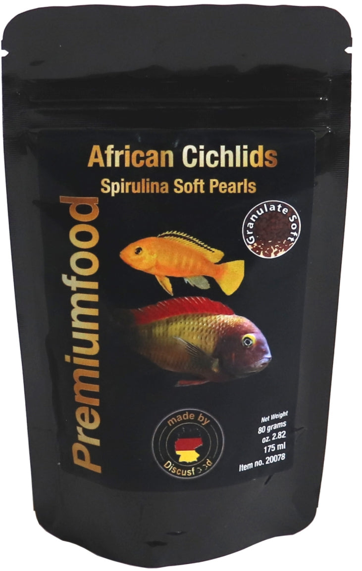 DiscusFood African Cichlid Spirulina Pearls 80g